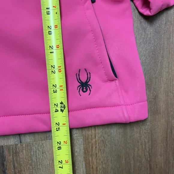 Spyder Women’s Jacket Pink w black embroidered Logo & zipper Size Large hooded - Picture 11 of 13